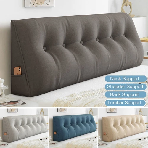 Rückenkissen Keilkissen Bettkeilkissen Kopfteil Lesekissen für Bett und Sofa - Afbeelding 1 van 30