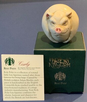 HARMONY KINGDOM ROLY POLY 2000 SCHMUCKKÄSTCHEN ''CURLY THE PIG'' TJRPPI