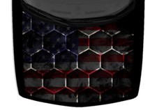 Dark American Flag Shade Hexagon Pattern Truck Vinyl Car Decal Graphic Hood Wrap