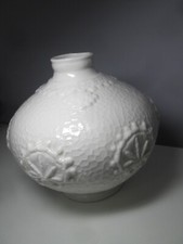 White Ceramic Vase Beach Nautical Marine Starfish 9" by 8" high