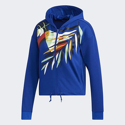adidas Womens X Farm Rio Hooded Track Top Royal Blue / White GD9017 | eBay