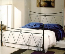 LETTO FERRO BATTUTO MARIKA PIAZZA E MEZZA NERO GRAFITE