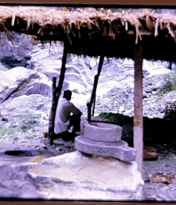1970s Kenya Man Sitting Under Thatch Gras Hut Photo Slide Org Kodak