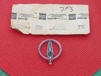 NOS 1973 Plymouth Fury Hood Ornament and Chrome Base NEW MOPAR