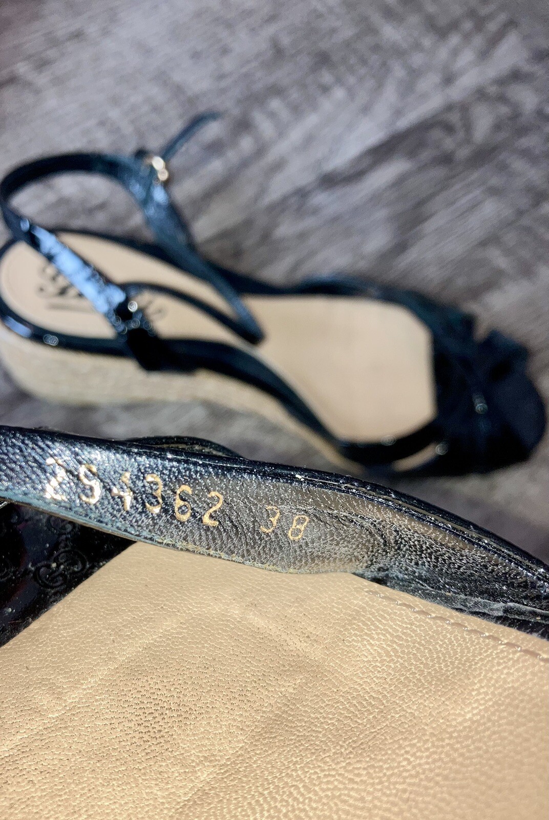 Authentic Gucci Black platform espadrille patent … - image 10