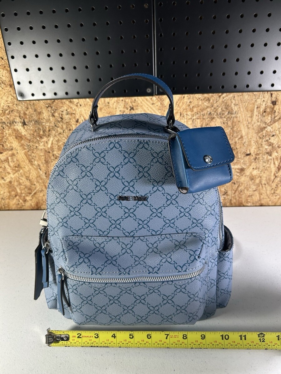 Nine West Blue Backpack with Sleek Design NEW Nine West Vander Blue Logo Medium Dome Ladies Adjustable  main image 2