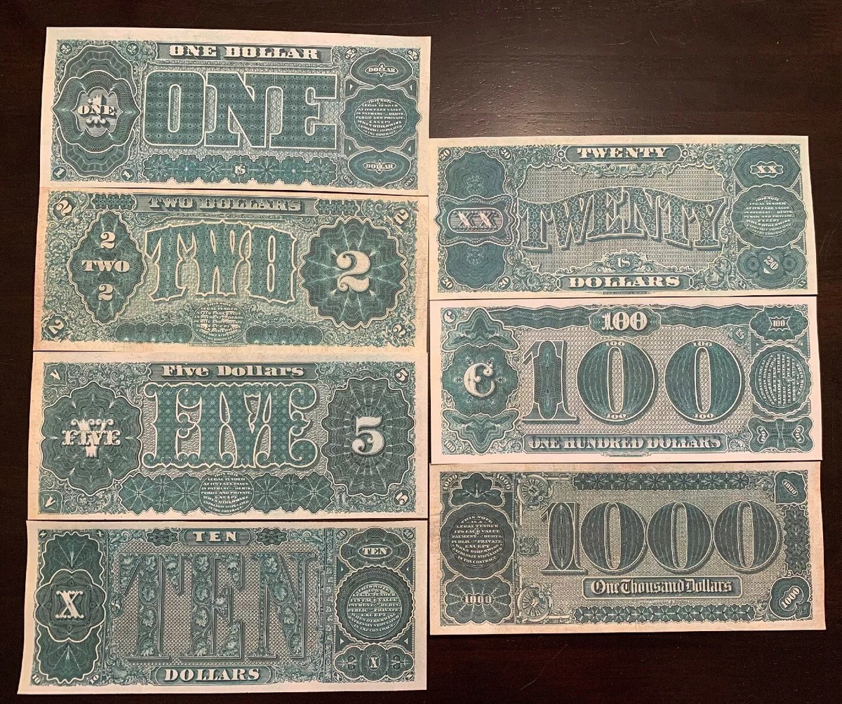 BILLさん専用 Reproduction Full Set 1890 US Treasury Notes $1-$1000 Read Full
