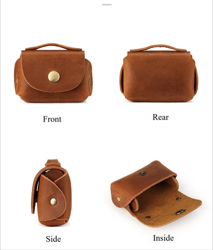 Vintage Leather Lady Mini Purse Coin Key Ring Wallet Pouch Snap Small Change Bag - Picture 7 of 17