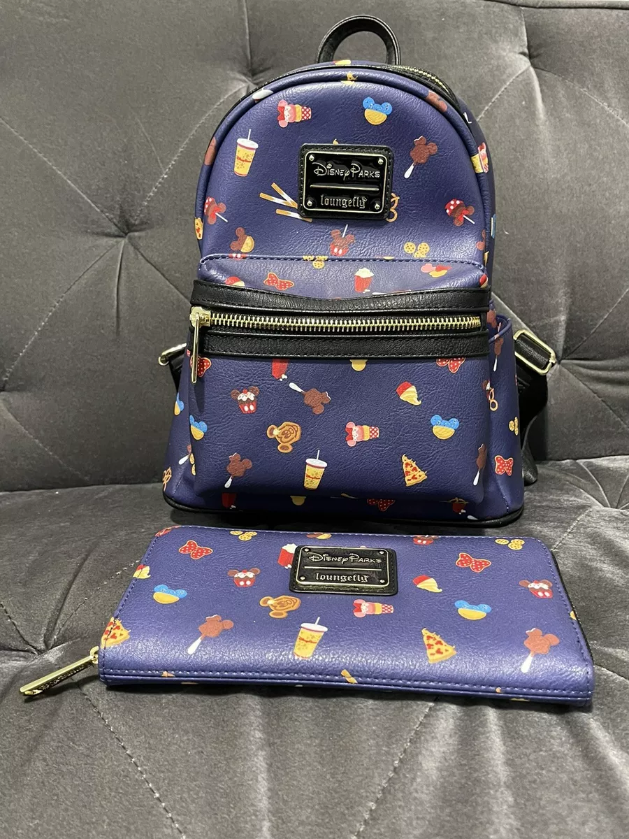 EUC Loungefly Disney Parks Snacks Mini Backpack Wallet Set
