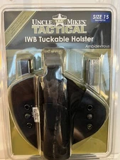 55150 Uncle Mike's IWB Tuckable Holster Size 15 NIB Ambidextrous Glock S&W Sprin
