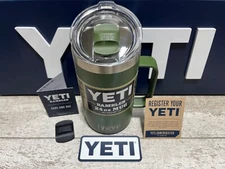 YETI Rambler 24 oz Mug LTD ED RARE *HIGHLANDS OLIVE! w/🔥MATCHING MagSlider Lid!