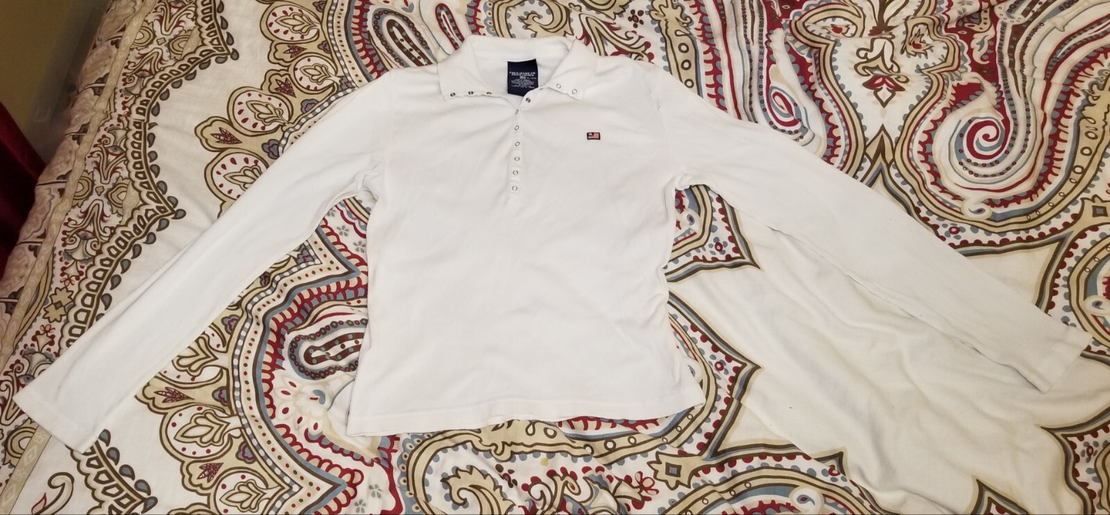Ralph Lauren Women's Shirt XL White Long-sleeve Collared Y2K VTG **CLEARANCE**