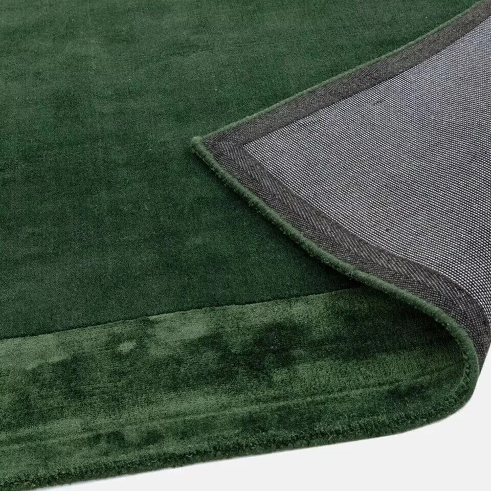 Green Wool & Silk Handmade Hand Tufted Rug Living Room Bedroom Carpet Rugs - Image 4 of 4