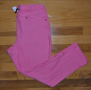 NWT Womens JUNE & DAISY Stretch Denim Capris Leggings Bubble Pop PINK Color Sz M | eBay
