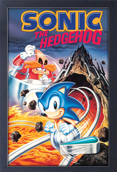 SONIC THE HEDGEHOG PINBALL 13x19 FRAMED GELCOAT POSTER VIDEO GAMES