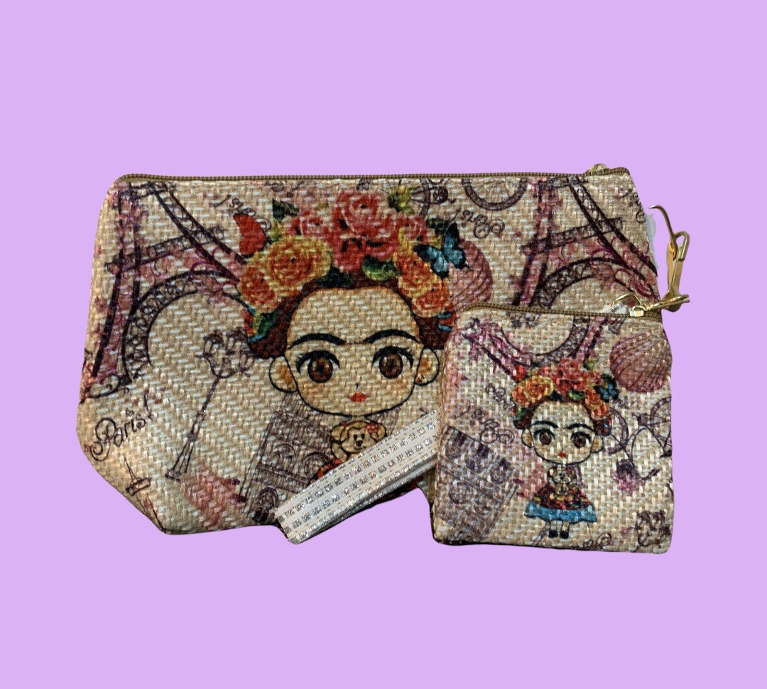 Cosmetiquera Monedero artesanal Frida Kahlo