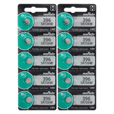 Murata 396 SR726W 1.55V Silver Oxide 0 Hg Mercury Free Watch Battery 10 Pcs 