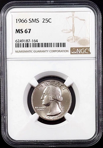 1966 SMS Washington Quarter certified MS 67 by NGC! sku 87164