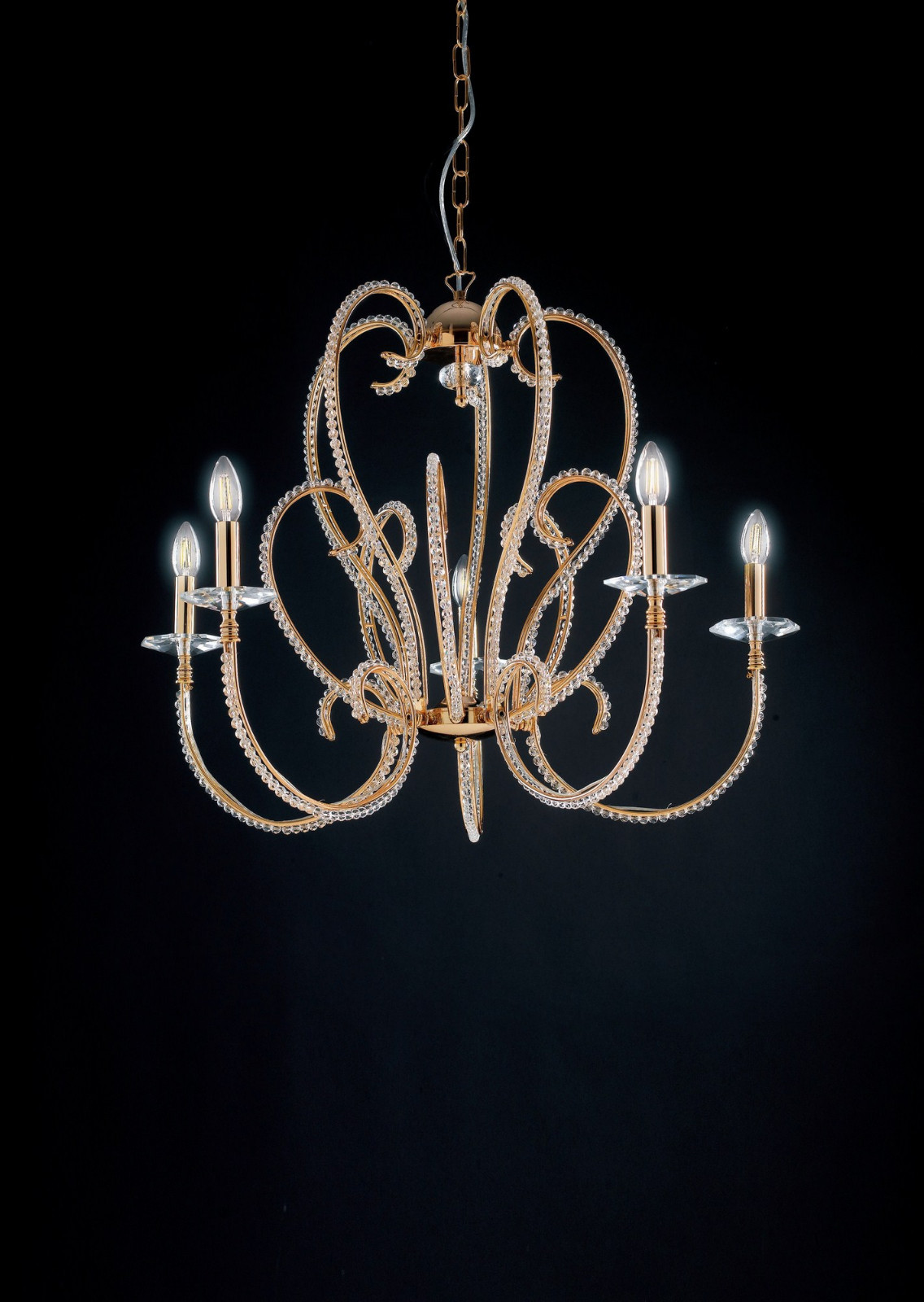 Classic Gold Chandelier with Crystal Pearls 5 Lights LGT Pearl sp5 | eBay
