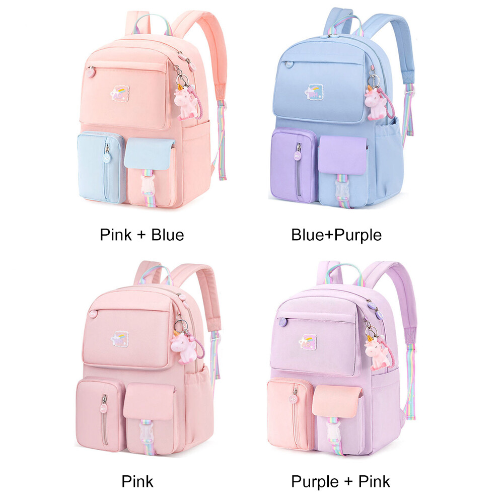 Student Backpacks Hit Color Middle School Girl Daypack Rucksack with