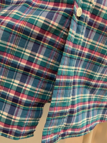 Camicia Ralph Lauren vestibilità classica blu rosa acqua a quadri 100% cotone con bottoni XL - Foto 5 di 12
