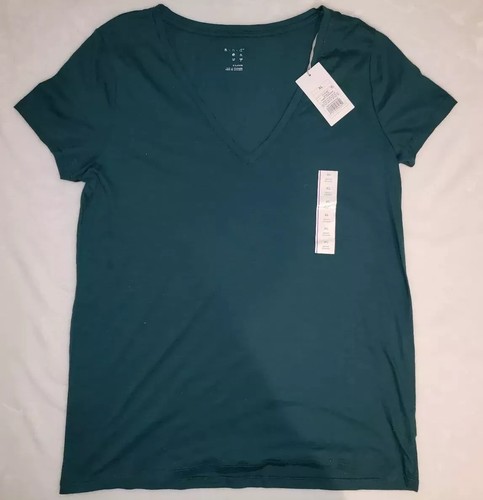 A New Day Damen Vintage Vee Country Kleeblatt grün 100 % Baumwolle V-Ausschnitt T-Shirt XL