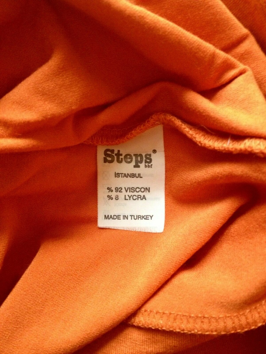 Chemisier Femme Haut De Gamme Orange - Taille S-M - En Viscose Stretch - Occasion Porté Une Fois