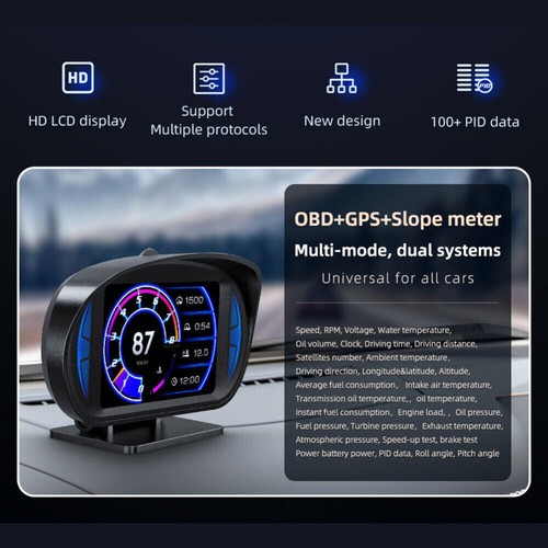 Universal Car HUD Gauge Digital Head UP Display GPS OBD LCD Speedometer Odometer - Picture 6 of 12