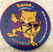 1998 Tazos SABRITAS POKEMON 1 ABRA #63 HTF 1998 Nintendo Sabritas Mexico NOS