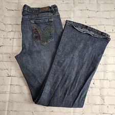Vintage Truck Jeans Juniors Size 17 Bootcut Embroidered Made In USA Medium Wash