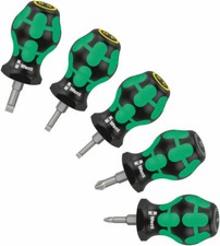 Image of Wera 008871 5pce Stubby Set 2 Slotted & Pozi Short Screwdriver Set
