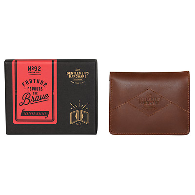 Herren Hardware - hellbraune Leder-Geldbörse mit Doppelfaltung und schwarzem Canvas in Geschenkbox