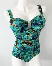 M Co Green Print Swimsuit UK 14