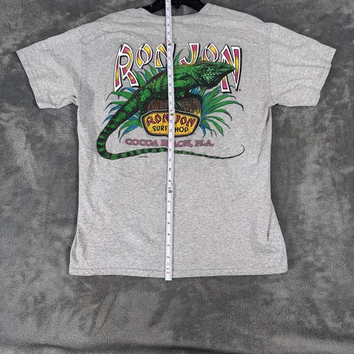 Ron Jon Surf Shop Cocoa Beach T-Shirt Gray Large Lizard Graphic Tee Florida Surf - Picture 6 of 6