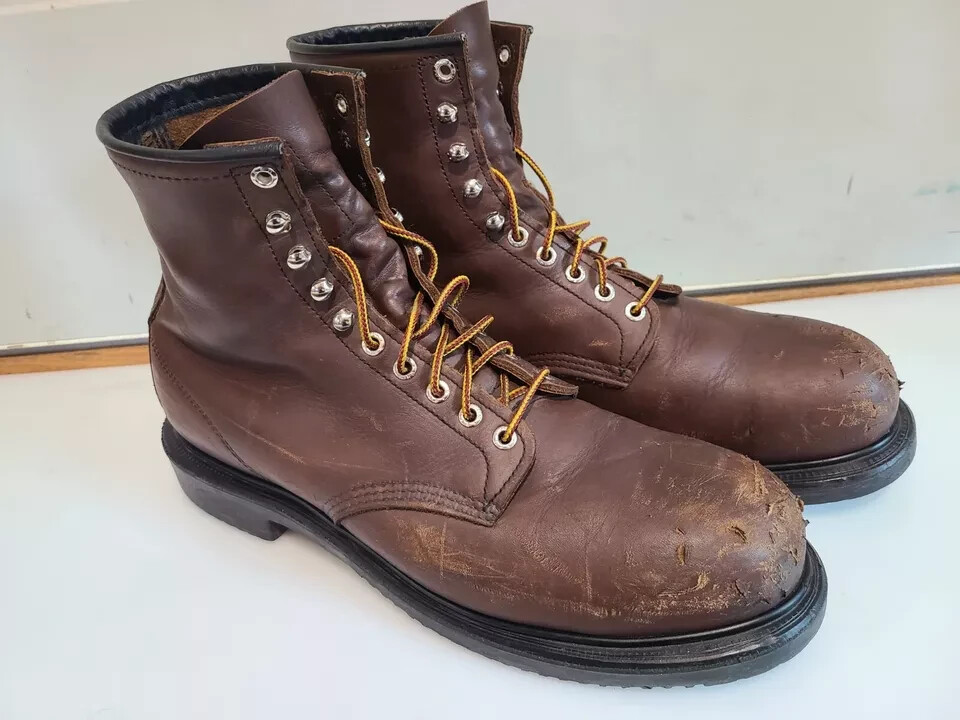 RED WING 2233 SUPERSOLE Steel Toe Brown Leather Work Boots Mens SZ