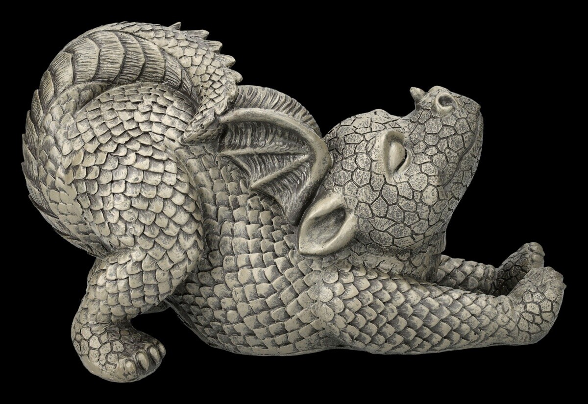 Garden Figure - Dragon Stretching | Garden Decor Fantasy 18cm