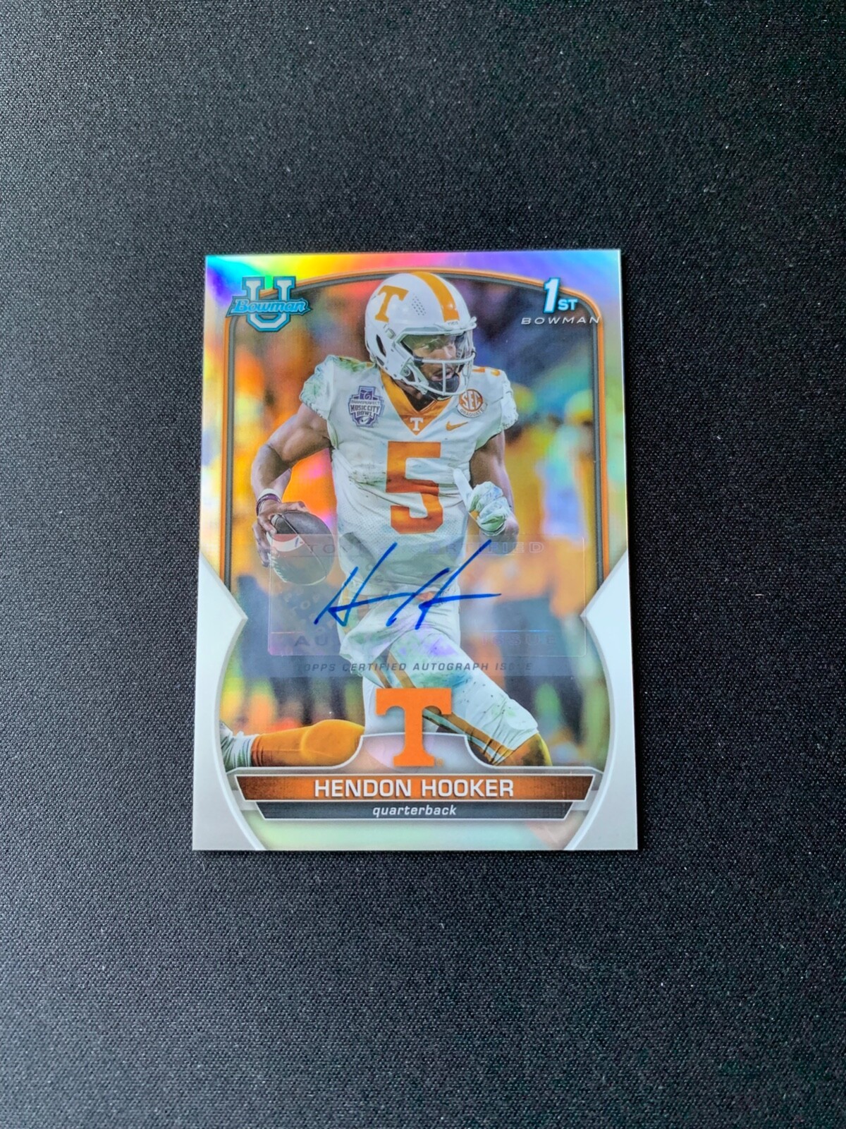 2022 Bowman University Chrome Prospect Refractor /499 Hendon Hooker #21 Auto