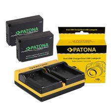 2x Batteria Patona Premium + caricabatteria USB doppio per Canon LP-E12