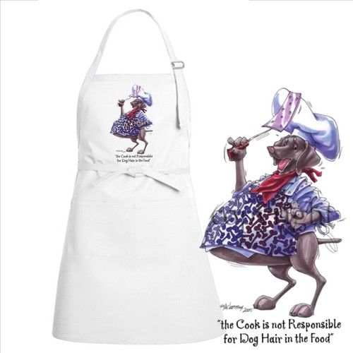 Grembiule da cucina Weimaraner razza cane cottura grasso e cartone animato completo arte cucina chef - Foto 1 di 2