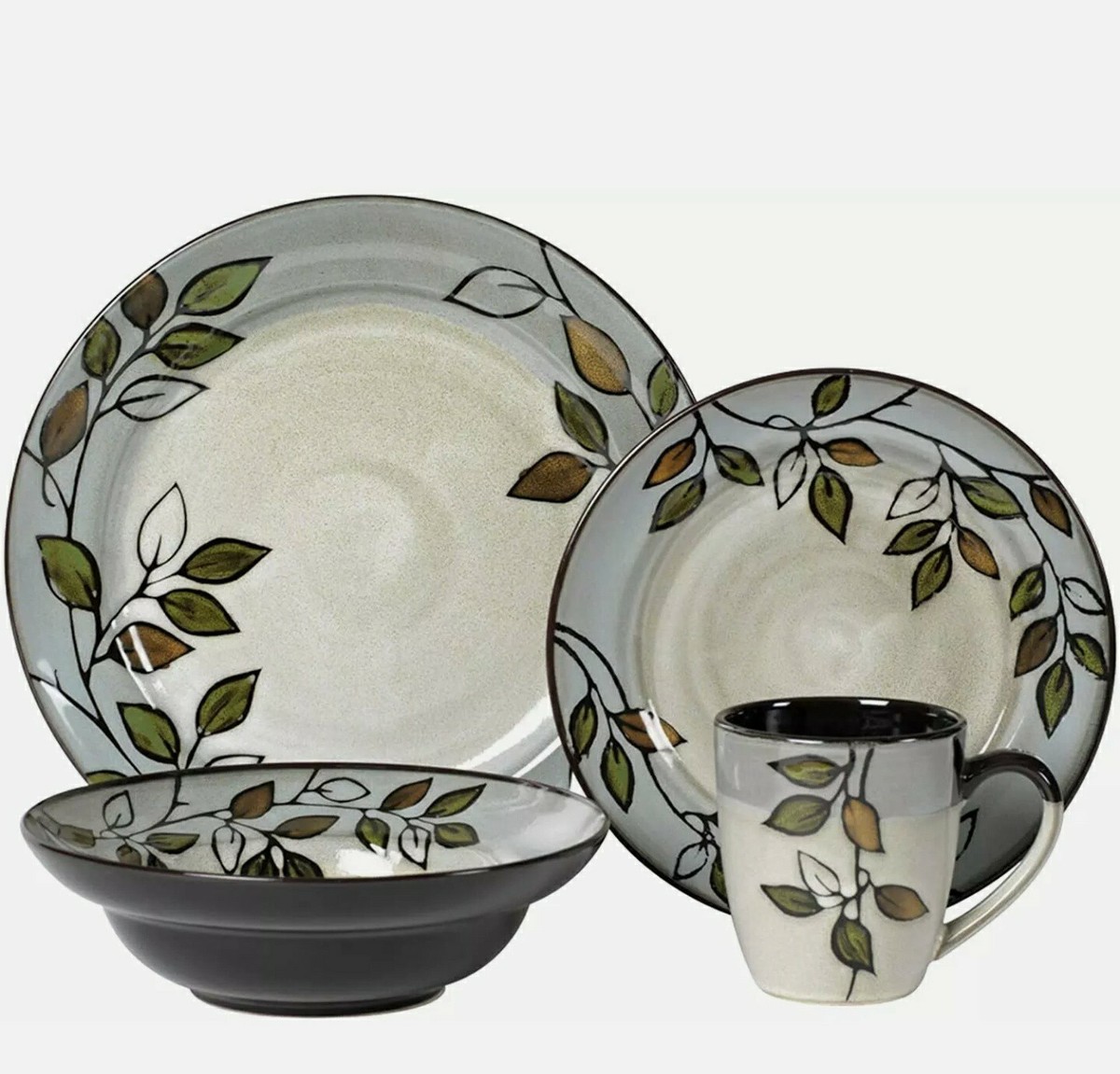 Pfaltzgraff Rustic Leave Full Set of Dinnerware W/Platter