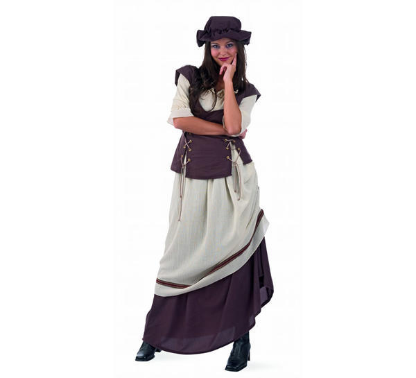 Disfraz tabernera medieval Laia talla M 42 mujer marron