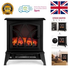 Electric Fireplace Stove Heater 1600-1800W with Fire Flame Effect, 2 Heat Set...