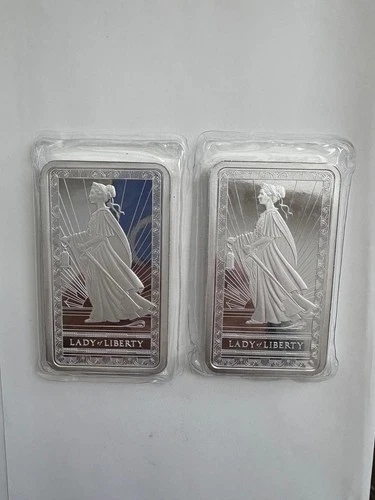 10 oz Silver Bar - Pamp Lady of Liberty Proof-like finish .999 ,Original Sealed