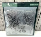 Stamps By Me ELEGANT ROSE Floral Flowers Rubber Stamps 3D Embossing Folder