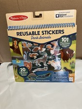 MELISSA  DOUG 101 REUSEABLE CLING STICKERS  20 PUFFY STICKERS PARK ANIMALS