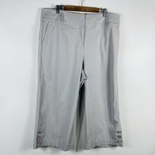 Lane Bryant Crop Pants 18 Gray The Laney Linen Blend
