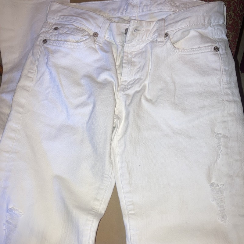 7 For All Mankind Skinny White Jeans size 25