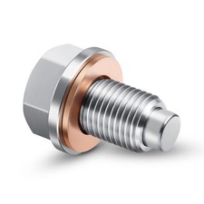 x1.5 Magnetic Oil Drain Plug Stainless Steel Oil Pan Drain Bolt with Red Copp...