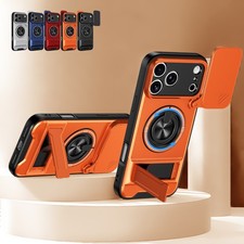 For iPhone 17 Pro Max 16 15 14 13 12 11 case with Camera Cover Foldable Stand