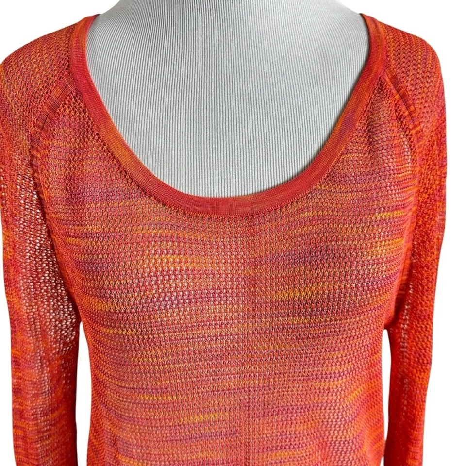 Suéter Pullover Rag & Bone Ver a Través Malla Transparente Red Azafrán Talla Grande Foto 4 de 4